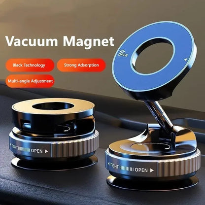 Strong Magnetic Phone Holder Foldable Design 360° Adjustable Vacuum Car Mount for Cell Phone for Iphone Live Streaming